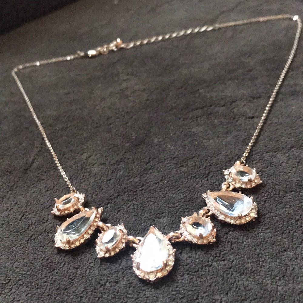 David’s Bridal rose gold, crystal necklace